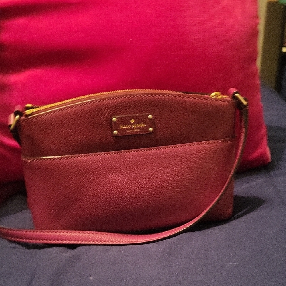 Kate Spade Red Crossbody Bag with Gold Accents